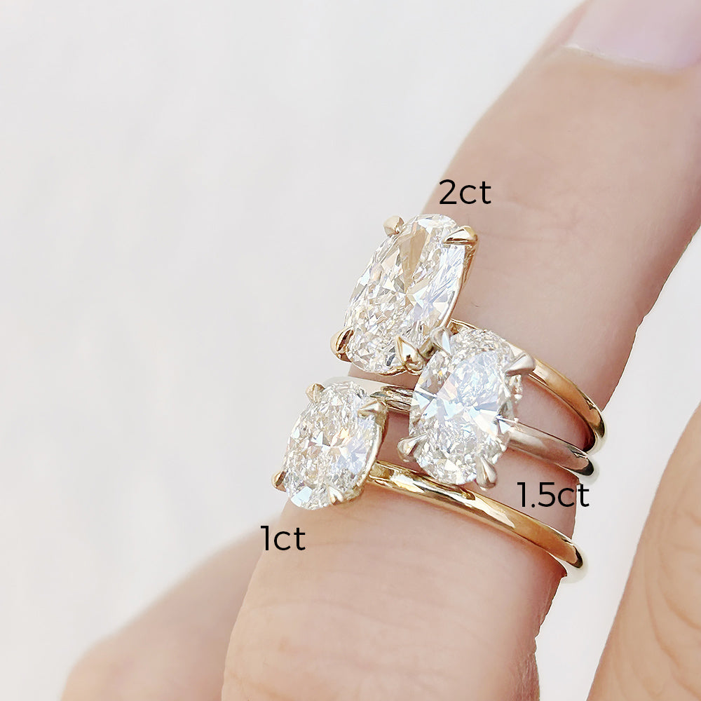 Oval cut Lab Diamond Solitaire Engagement Ring in Yellow Gold - Victoria's Jewellery