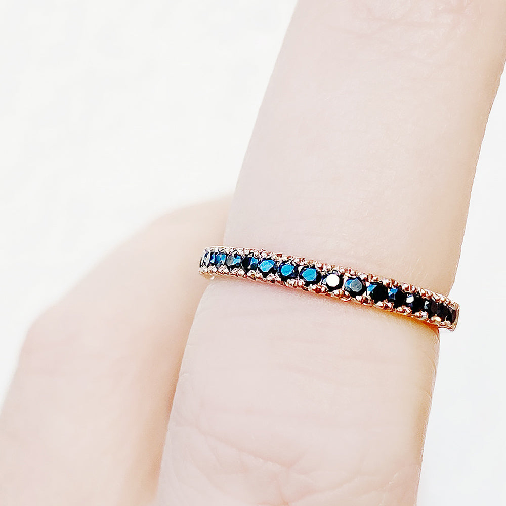 Emma, a Brilliant cut Black Moissanite Wedding Band