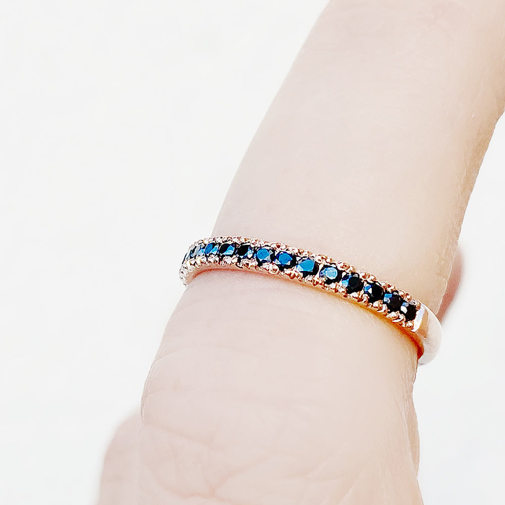 Emma, a Brilliant cut Black Moissanite Wedding Band