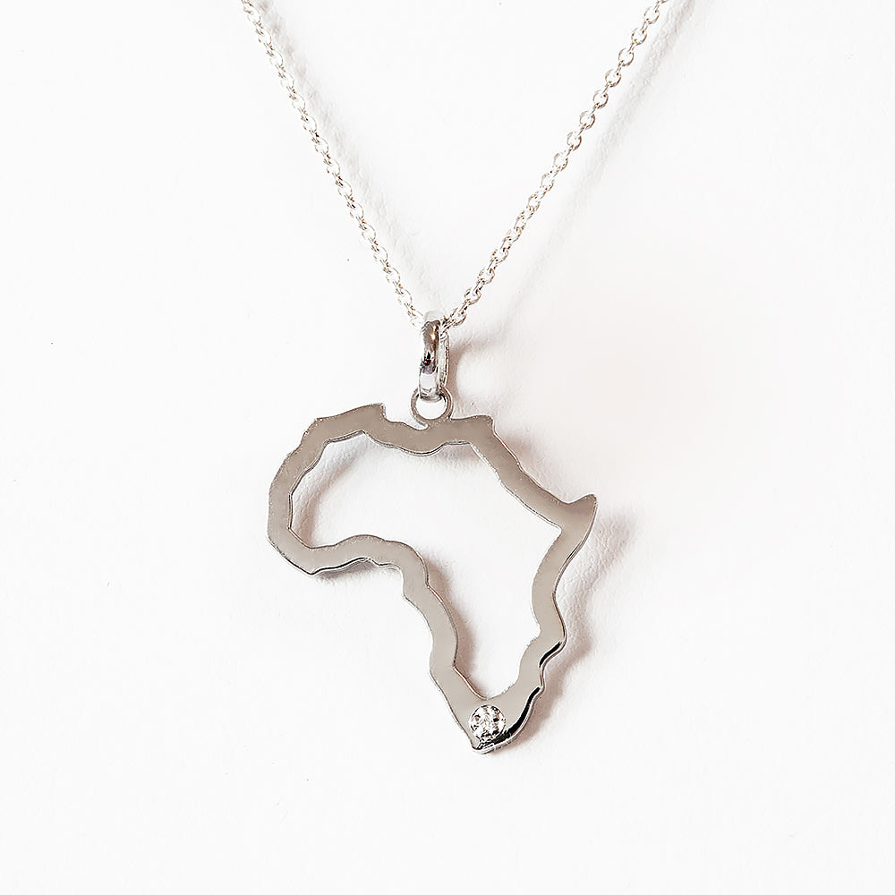 Africa Outline Map with Diamond
