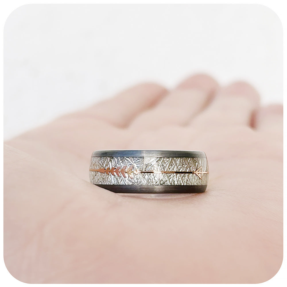 Tungsten Meteorite Mens Wedding Ring - Victoria's Jewellery