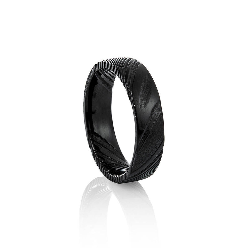 Black Damascus Men's Ring - 6mm