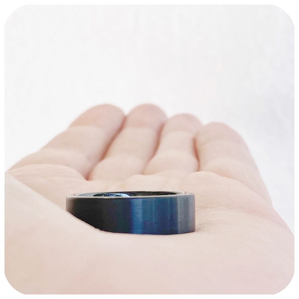 Black Brushed Tungsten Mens Wedding Ring - Victoria's Jewellery