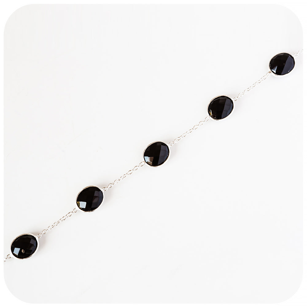 Oval cut Black Onyx Bracelet - Victoria's Jewellery