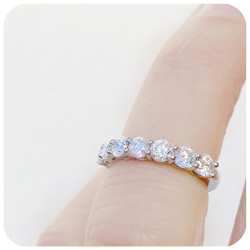 Brilliant cut Diamond Half Eternity Anniversary Ring - Victoria's Jewellery