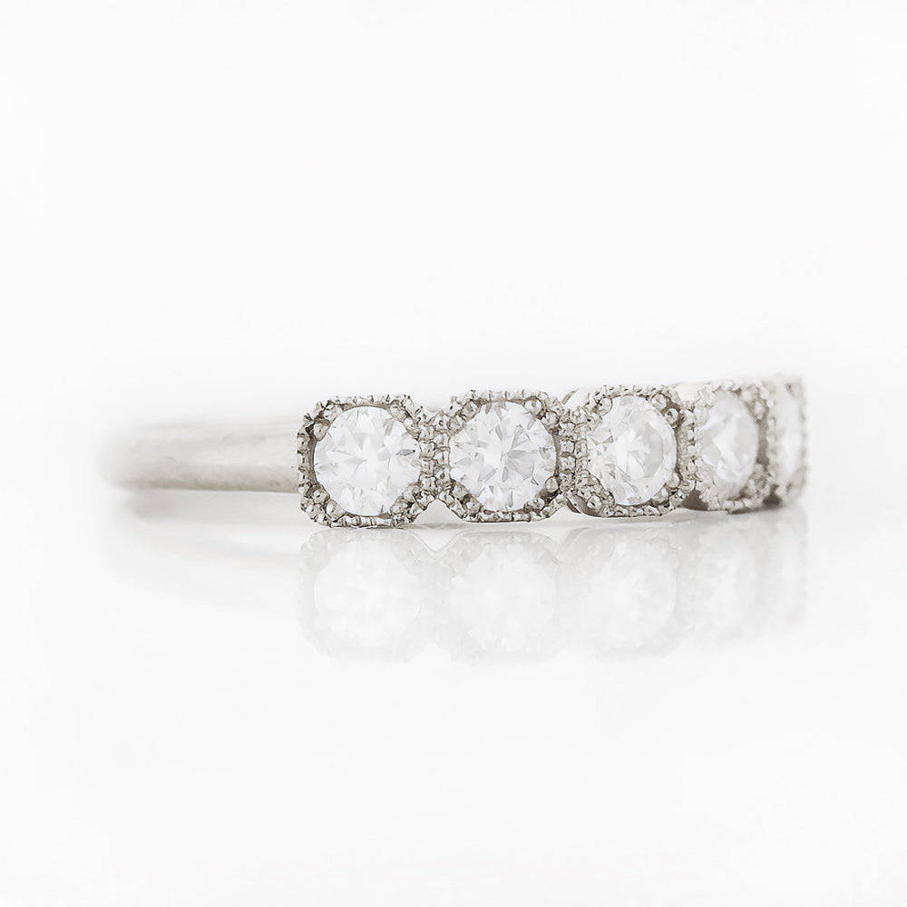 Brilliant cut Diamond Half Eternity Ring in White Gold - Victoria's Jewellery