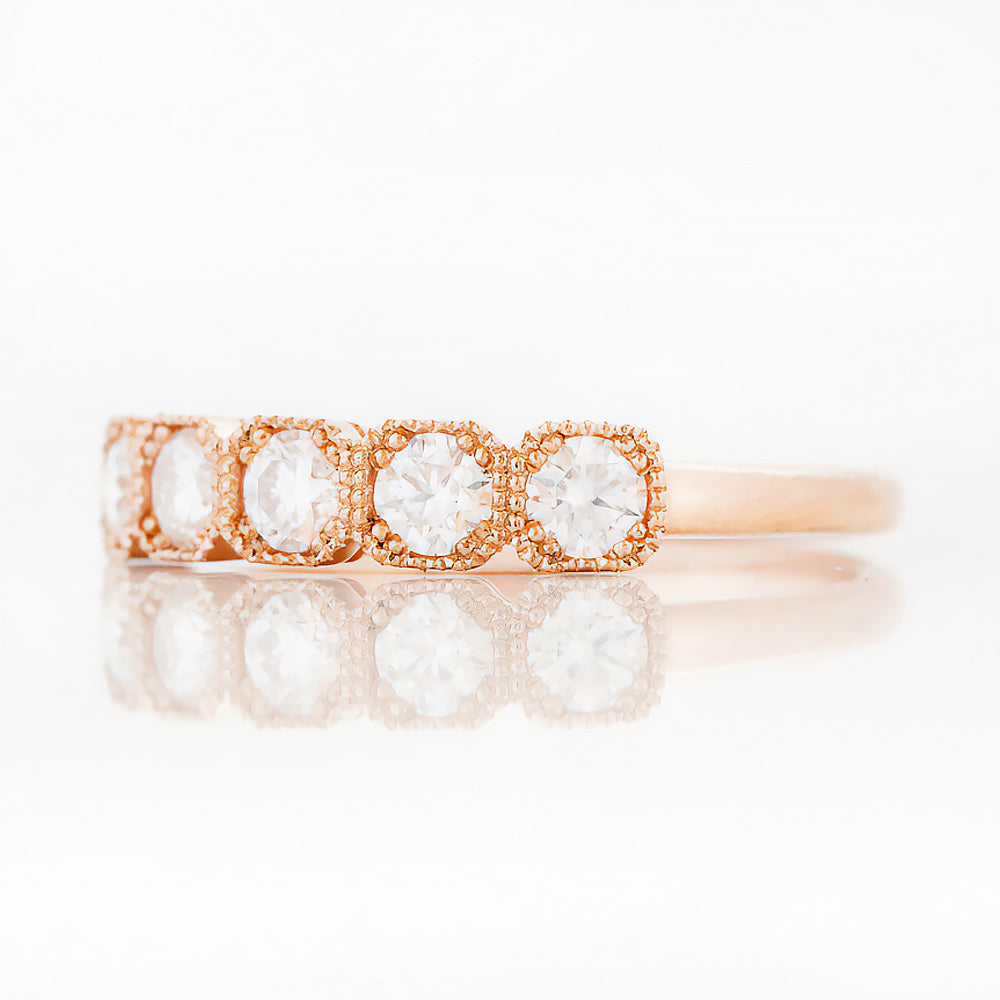 Brilliant cut Diamond Half Eternity Ring in Rose Gold - Victoria's Jewellery