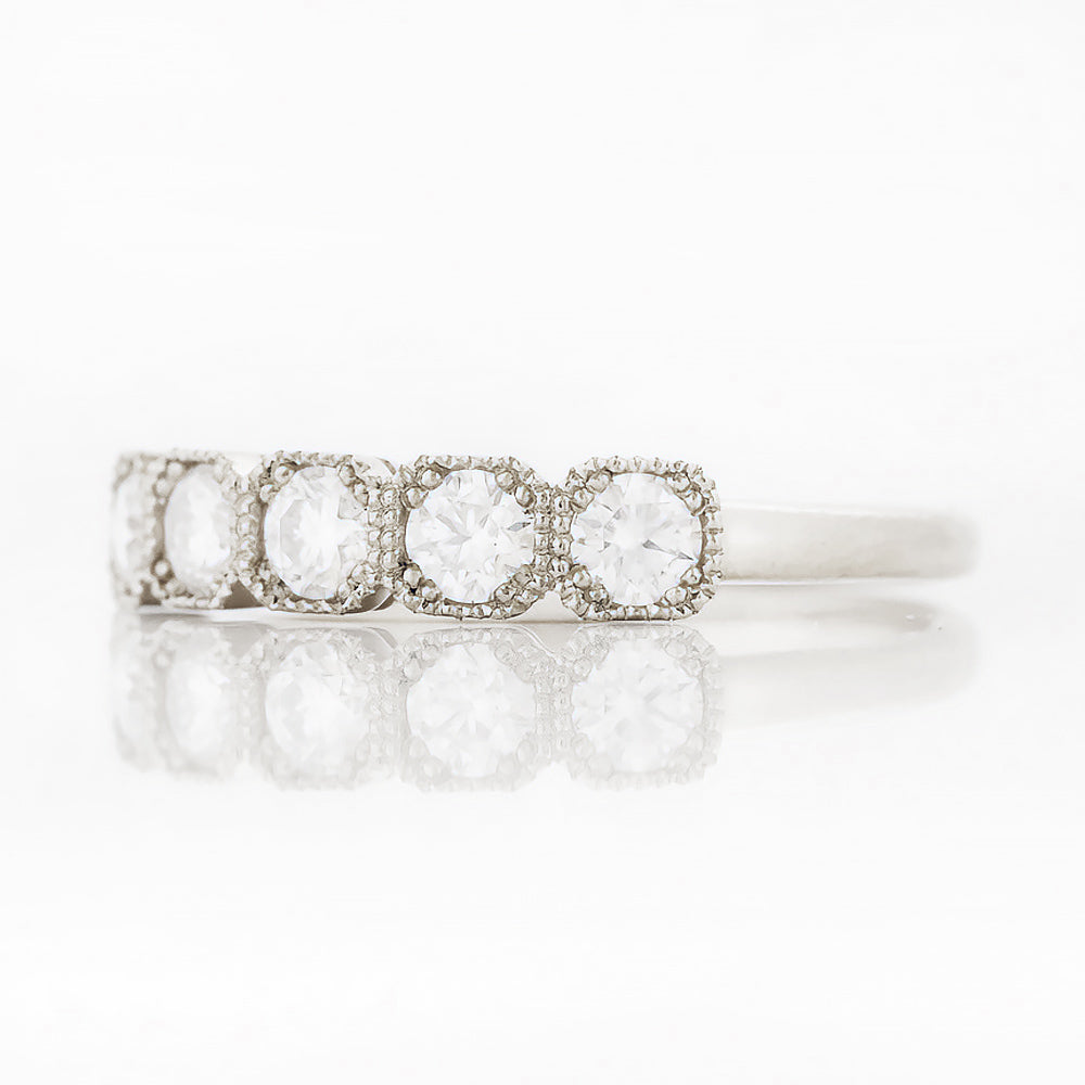 Brilliant cut Diamond Half Eternity Ring in White Gold - Victoria's Jewellery