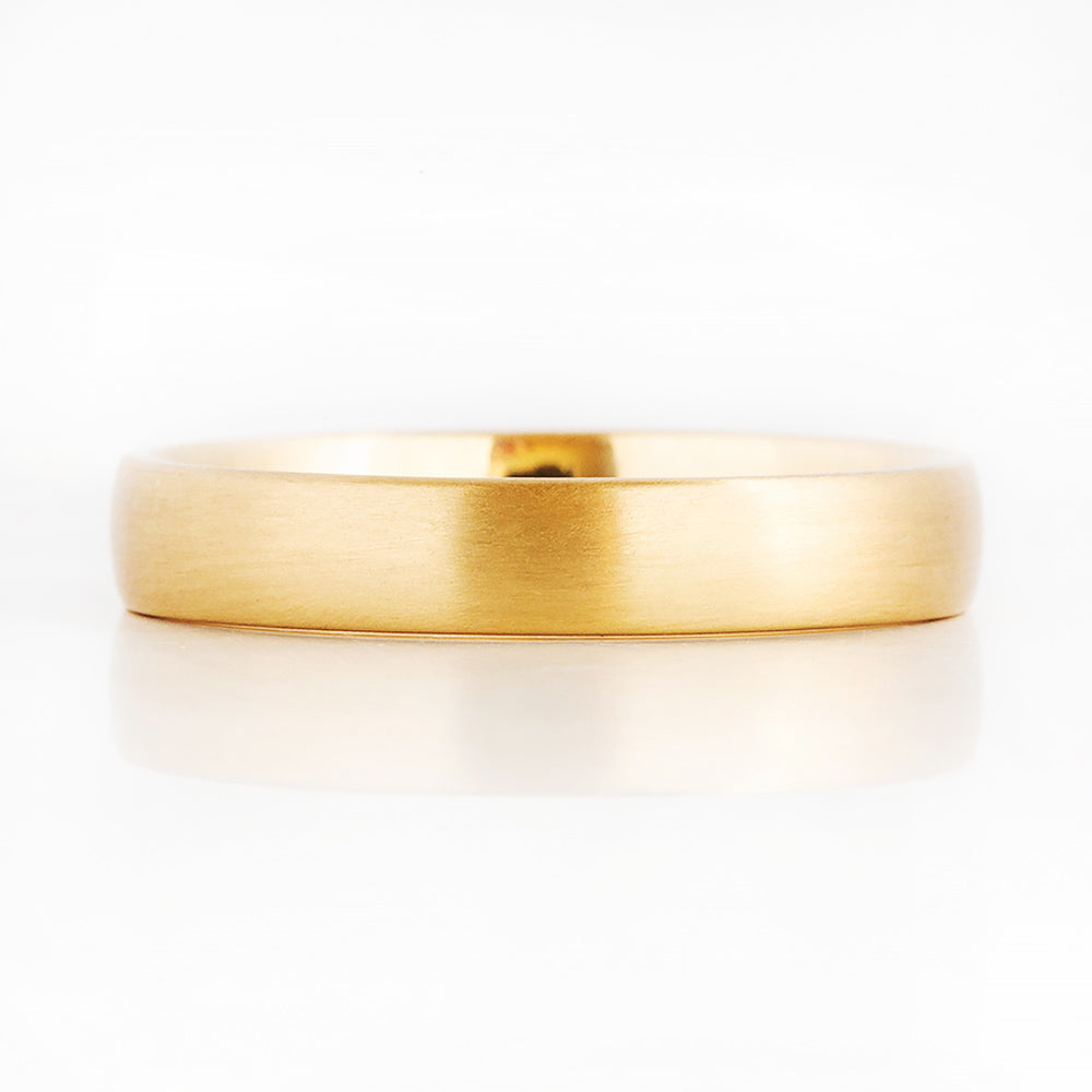 Brushed finish solid yellow gold mens wedding ring - Victoria's Jewellery