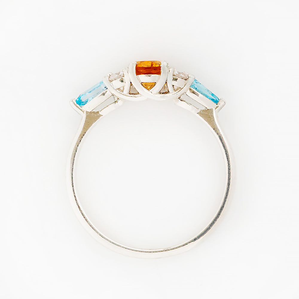 Ariana, a Citrine, Topaz and Sapphire Cluster Ring