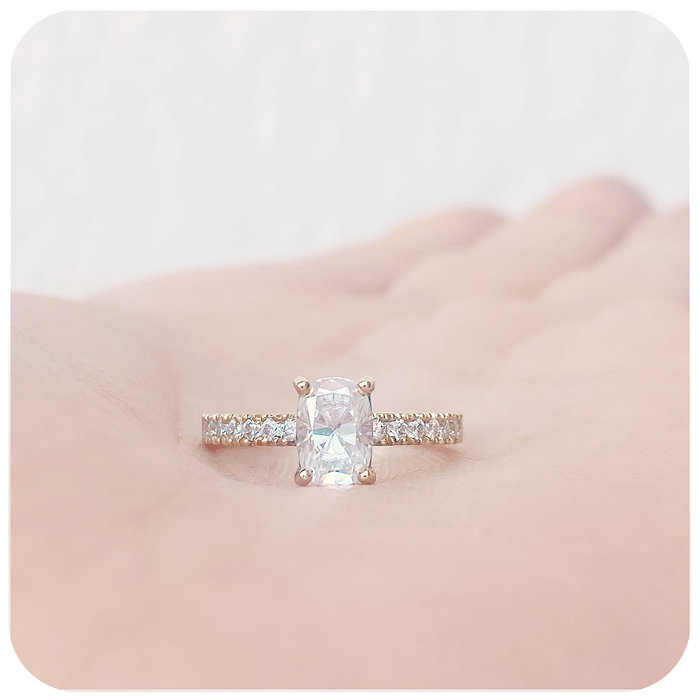 Cushion cut Lab Grown Diamond Engagement Ring - Victoria's Jewellery