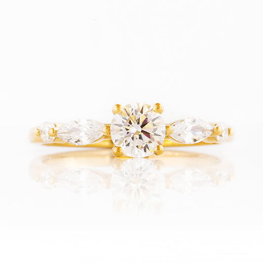 Lab Grown Diamond half eternity Engagement or Anniversary Ring in Yellow Gold - Victoria's Jewellery