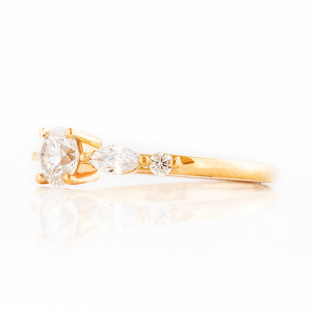 Lab Grown Diamond half eternity Engagement or Anniversary Ring in Yellow Gold - Victoria's Jewellery