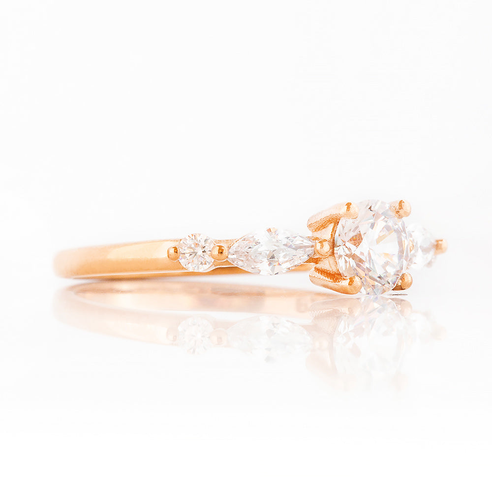 Lab Grown Diamond half eternity Engagement or Anniversary Ring in Rose Gold - Victoria's Jewellery