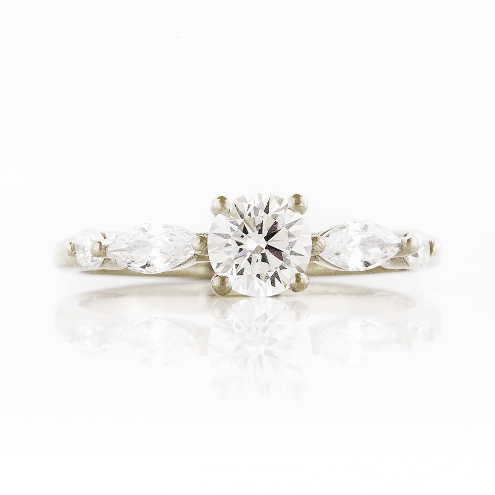 Lab Grown Diamond half eternity Engagement or Anniversary Ring in White Gold - Victoria's Jewellery