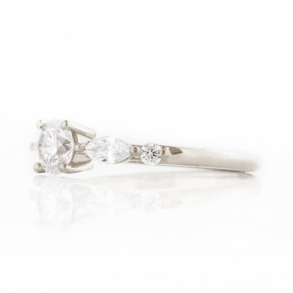 Lab Grown Diamond half eternity Engagement or Anniversary Ring in White Gold - Victoria's Jewellery