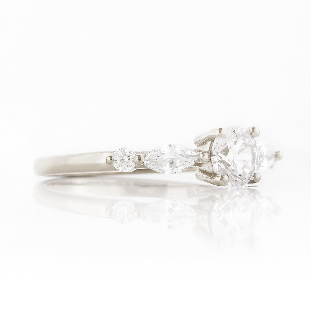 Lab Grown Diamond half eternity Engagement or Anniversary Ring in White Gold - Victoria's Jewellery