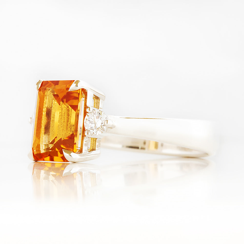 Vivian, Citrine and Lab Diamond Ring