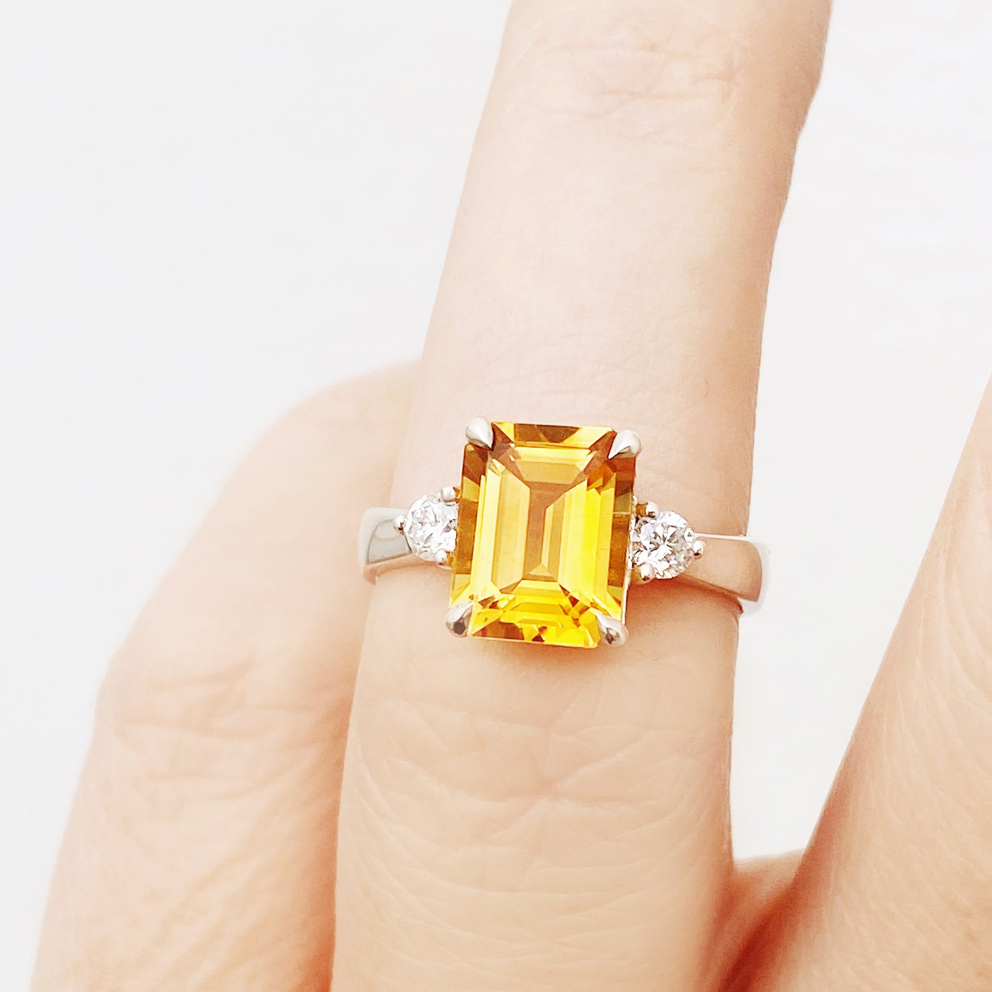 Vivian, Citrine and Lab Diamond Ring