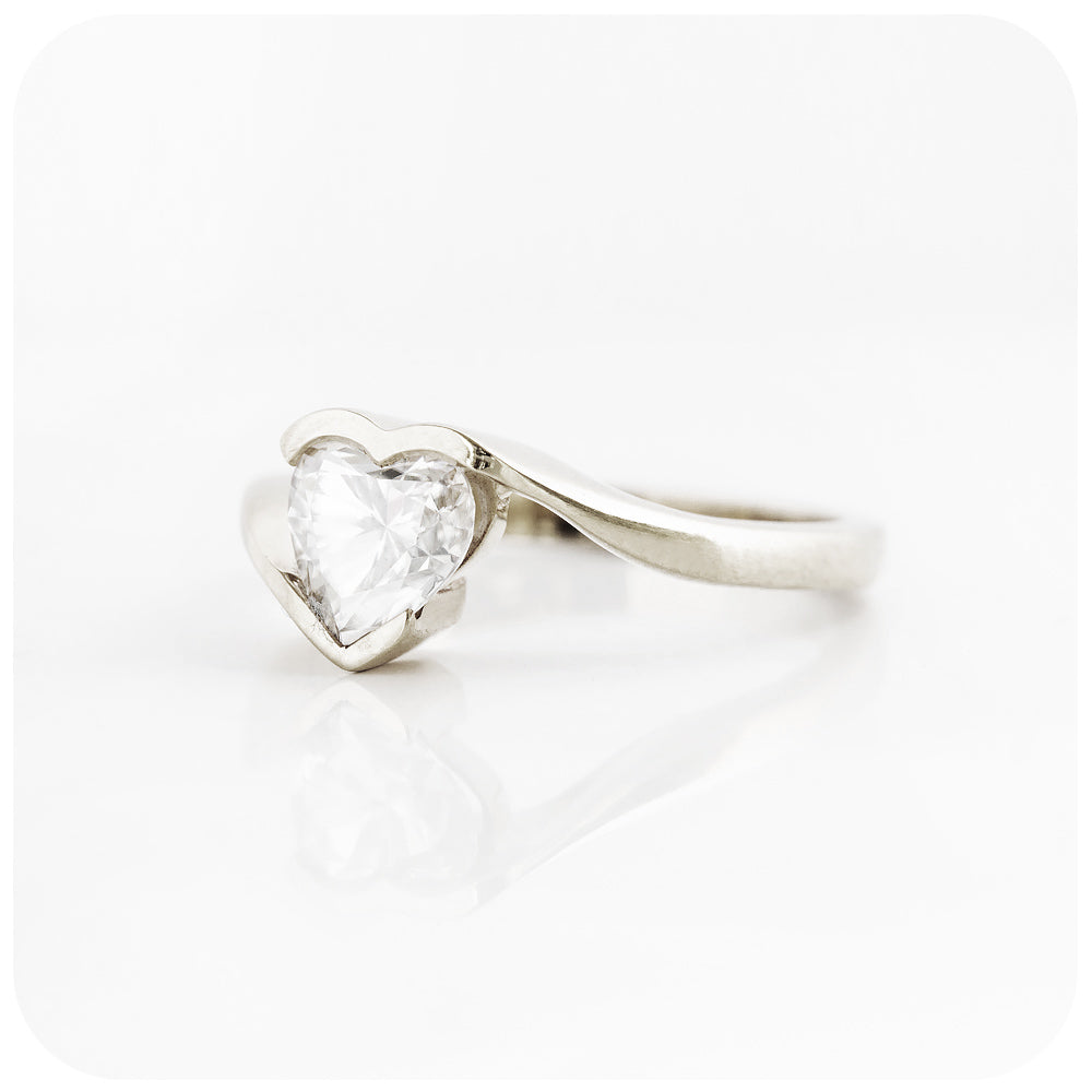 Heart shape Moissanite Engagement Ring - Victoria's Jewellery