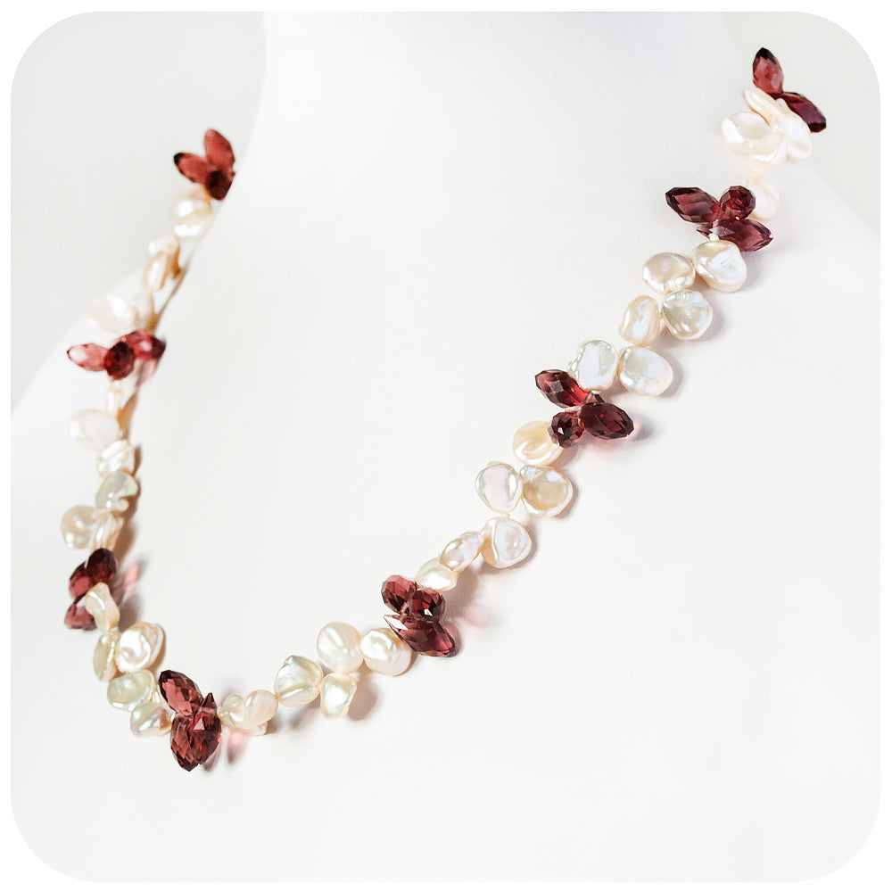 Keshi Pearl and Swarovski Crystal Necklace
