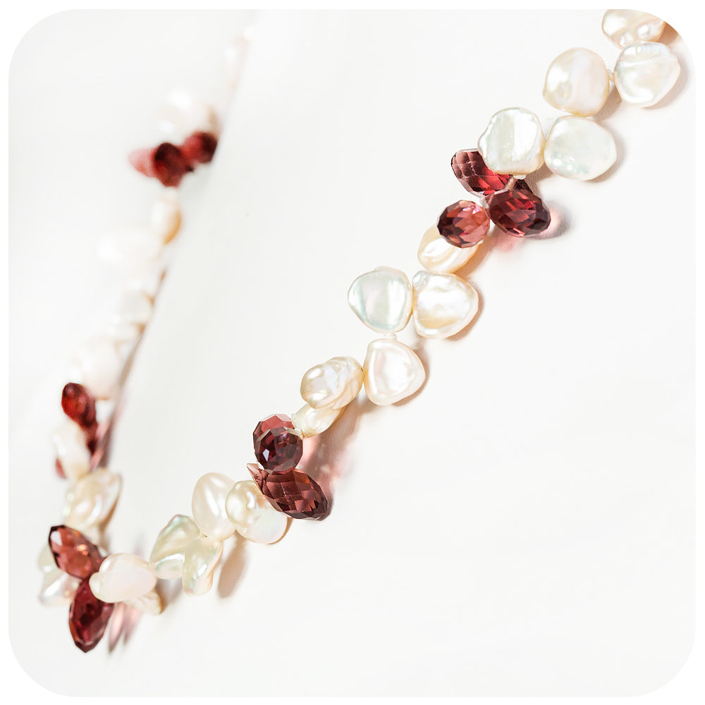 Keshi Pearl and Swarovski Crystal Necklace