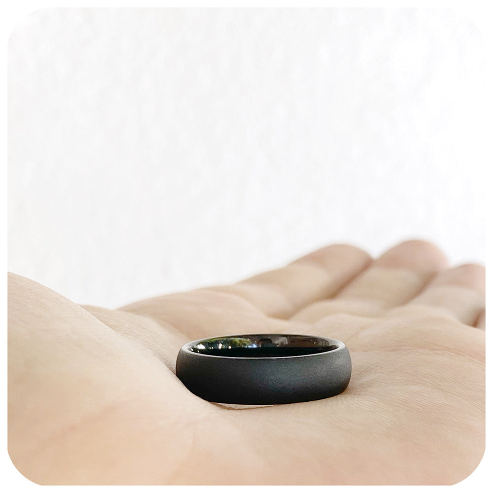 Matt Black Tungsten Mens Wedding Ring - Victoria's Jewellery