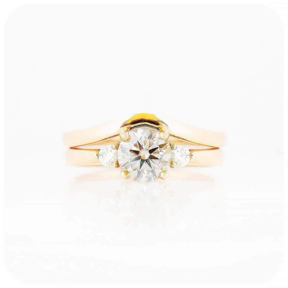 Lea Wedding Ring Set with Moissanite