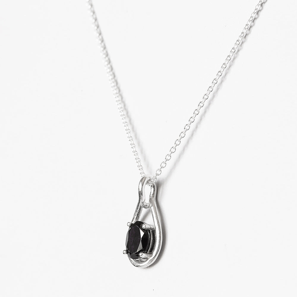 The Infinity Pendant with Black Spinel - 7x5mm