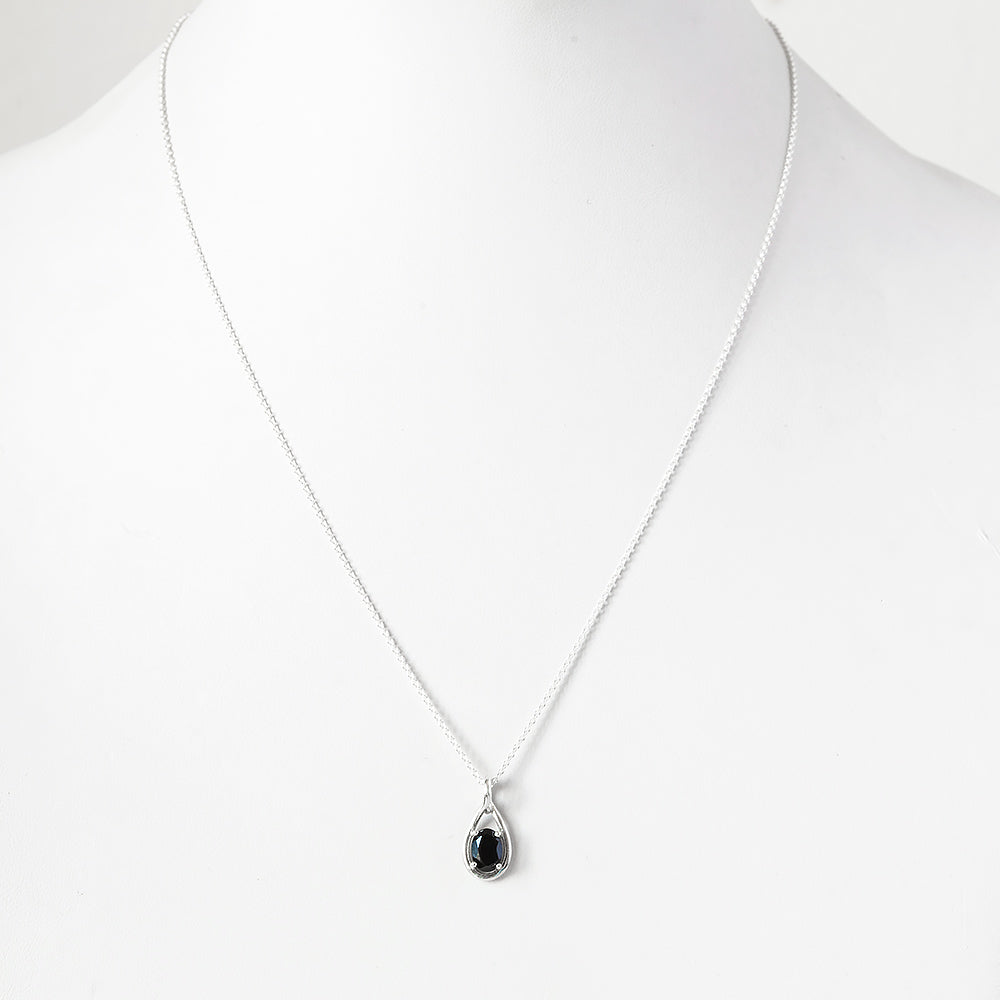The Infinity Pendant with Black Spinel - 7x5mm