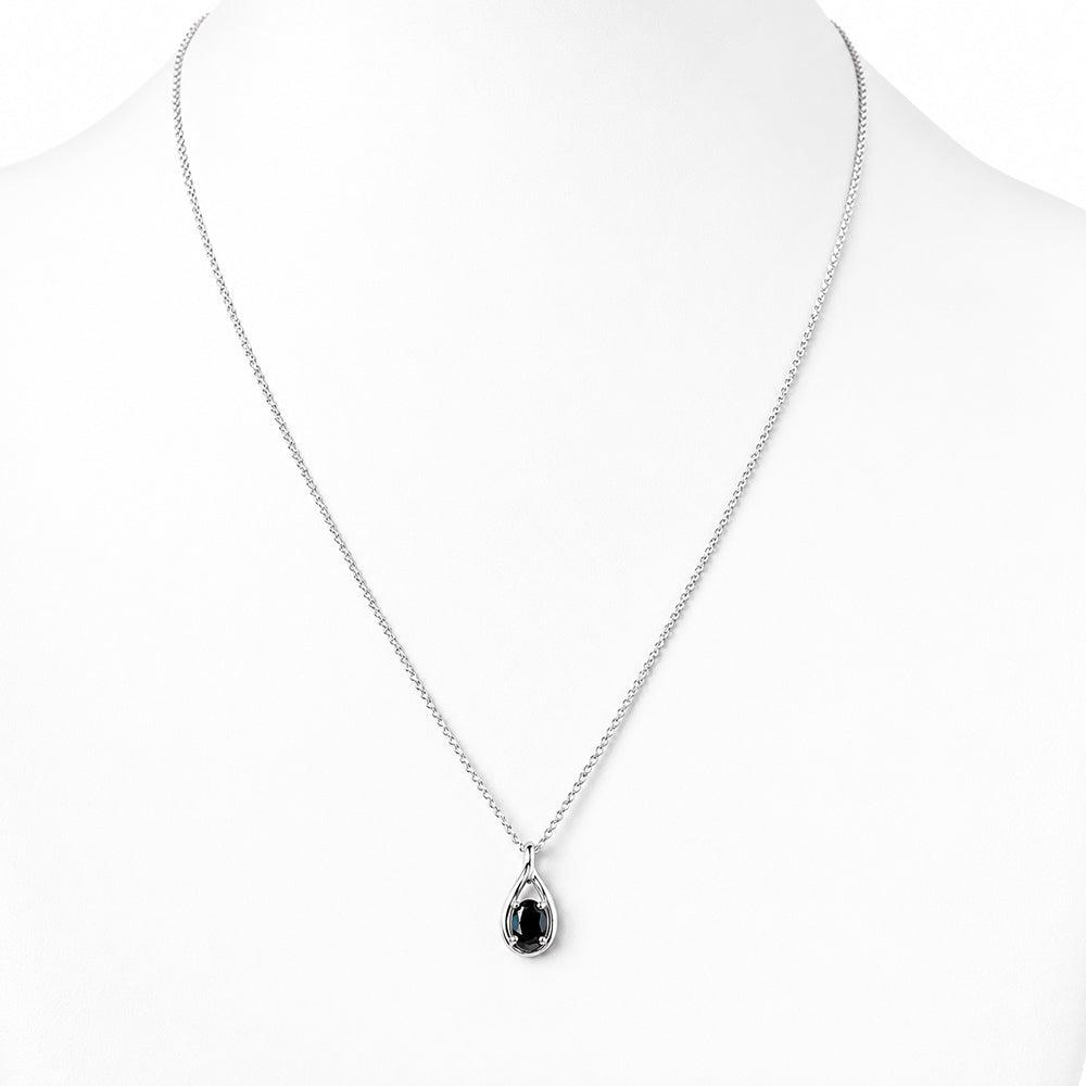 Infinity, Black Spinel Pendant - 7x5mm