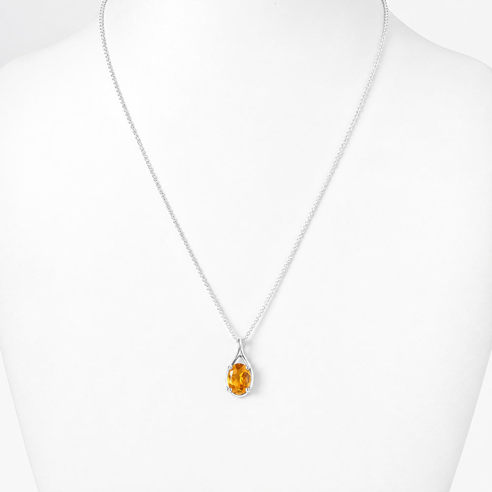 The Infinity Pendant with Citrine - 9x7mm