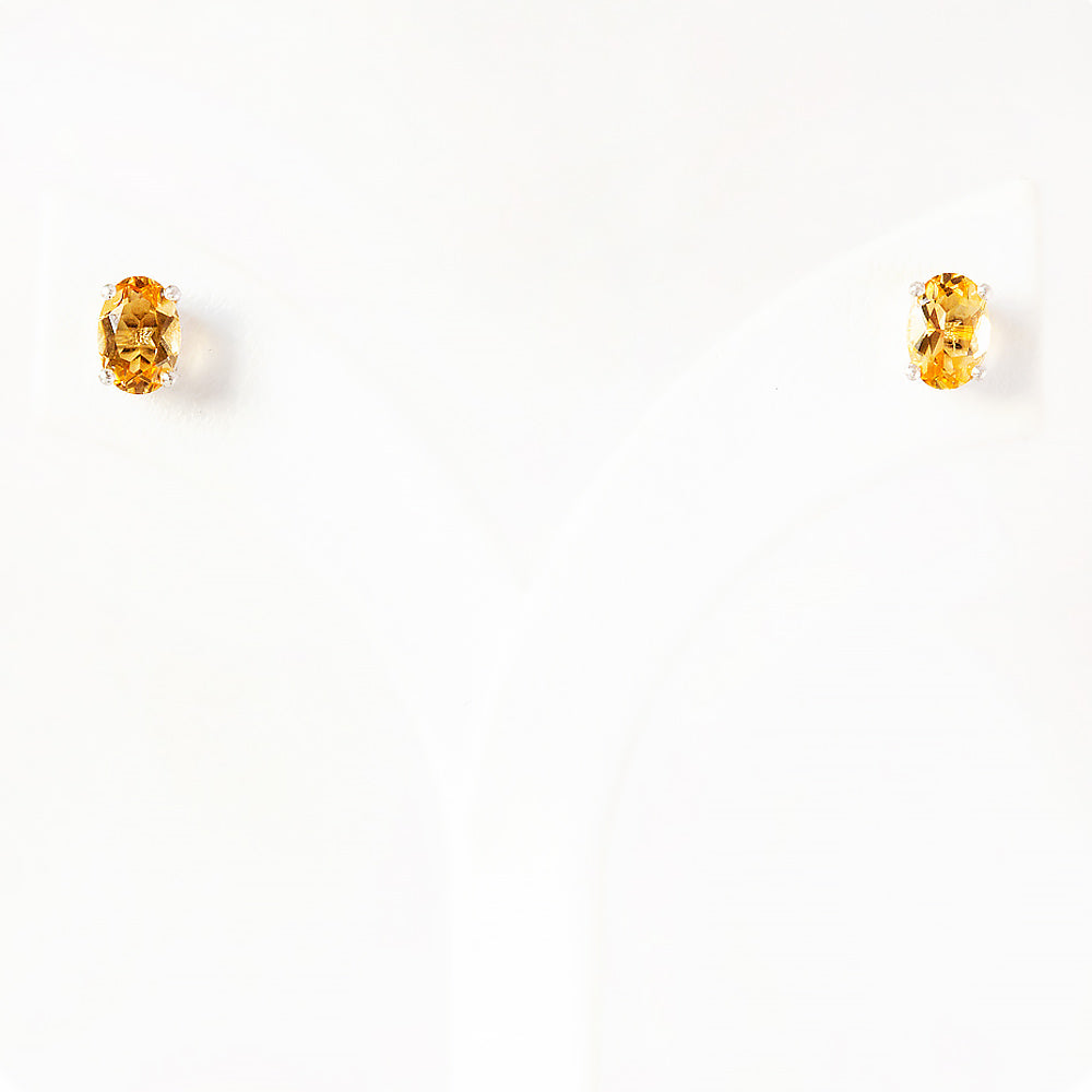 Luna, an Oval cut Citrine Stud Earring - 7x5mm