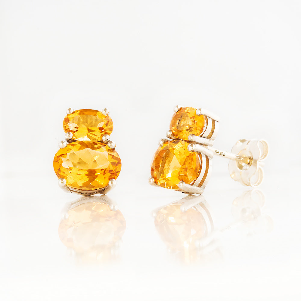 Georgie, Citrine Stud Earrings