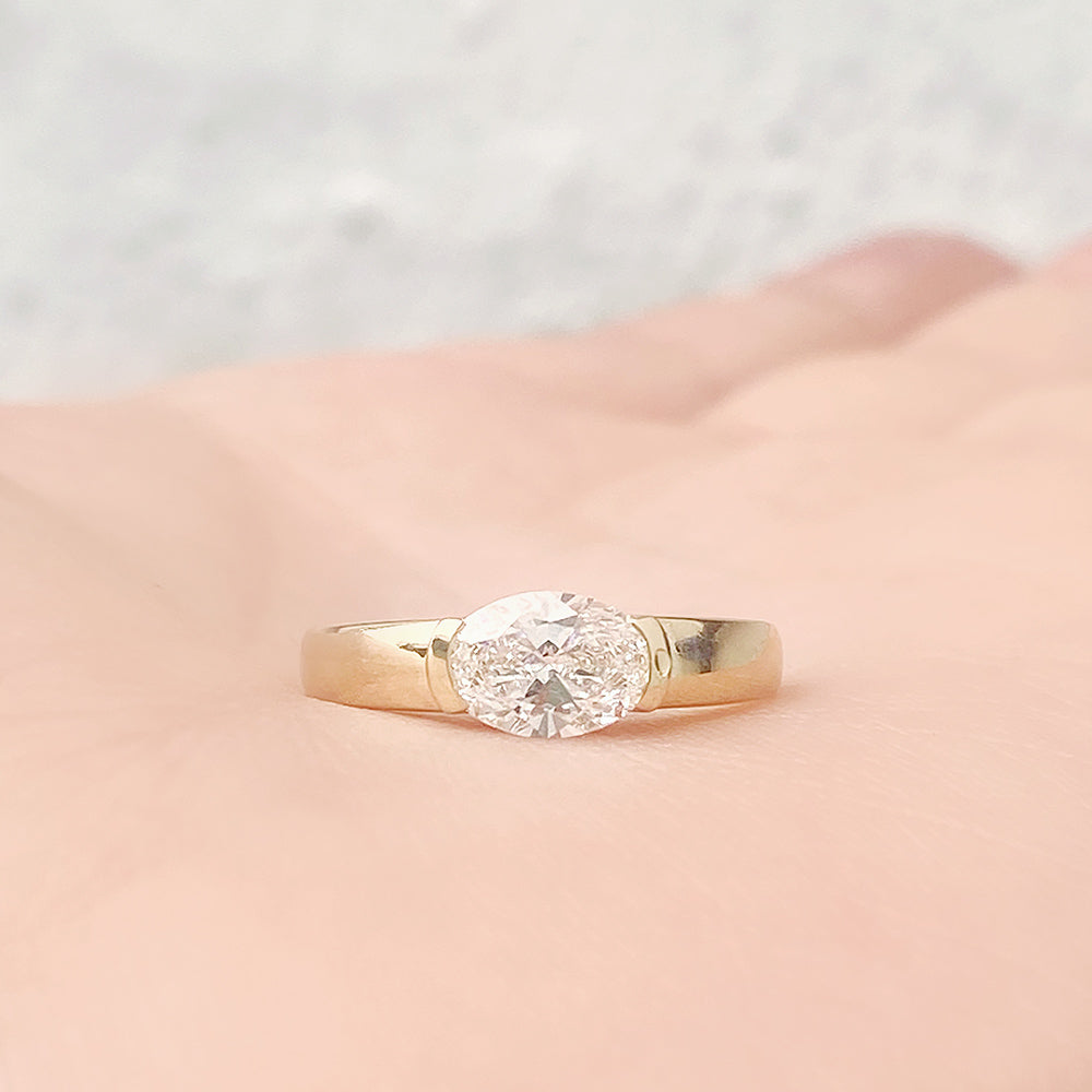 Akari, an oval cut Lab Diamond Ring