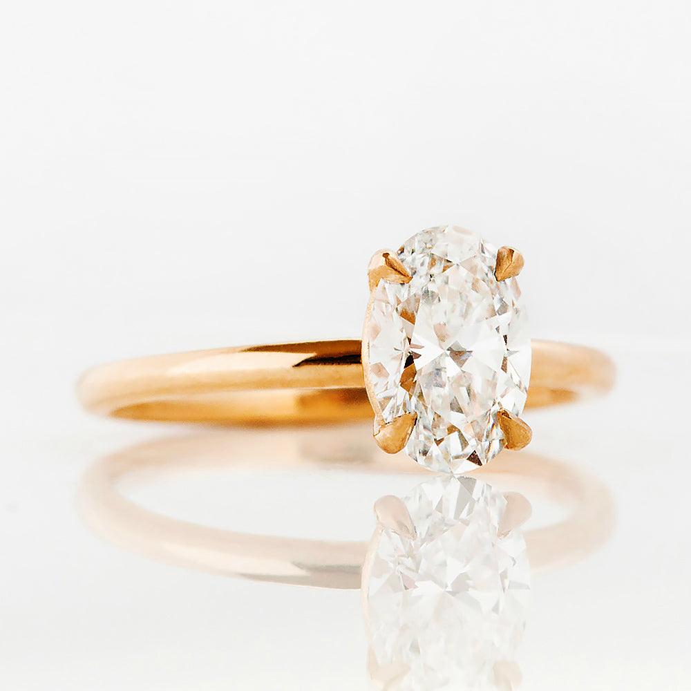 Oval cut Diamond Solitaire Engagement Ring in Rose Gold - Victoria's Jewellery