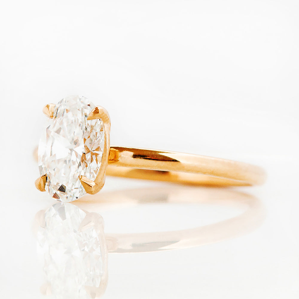 Oval cut Diamond Solitaire Engagement Ring in Rose Gold - Victoria's Jewellery