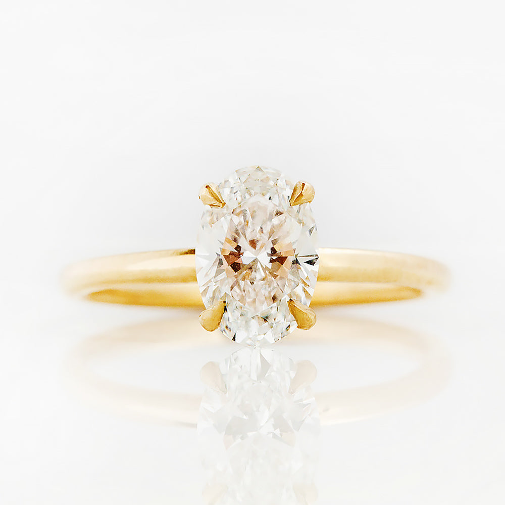 Oval cut Diamond Solitaire Engagement Ring in Yellow Gold - Victoria's Jewellery