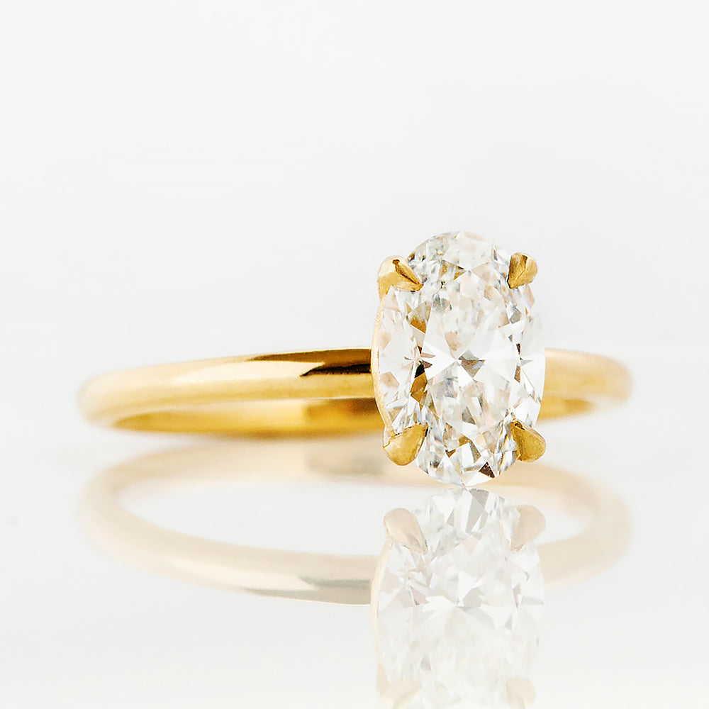 Oval cut Diamond Solitaire Engagement Ring in Yellow Gold - Victoria's Jewellery