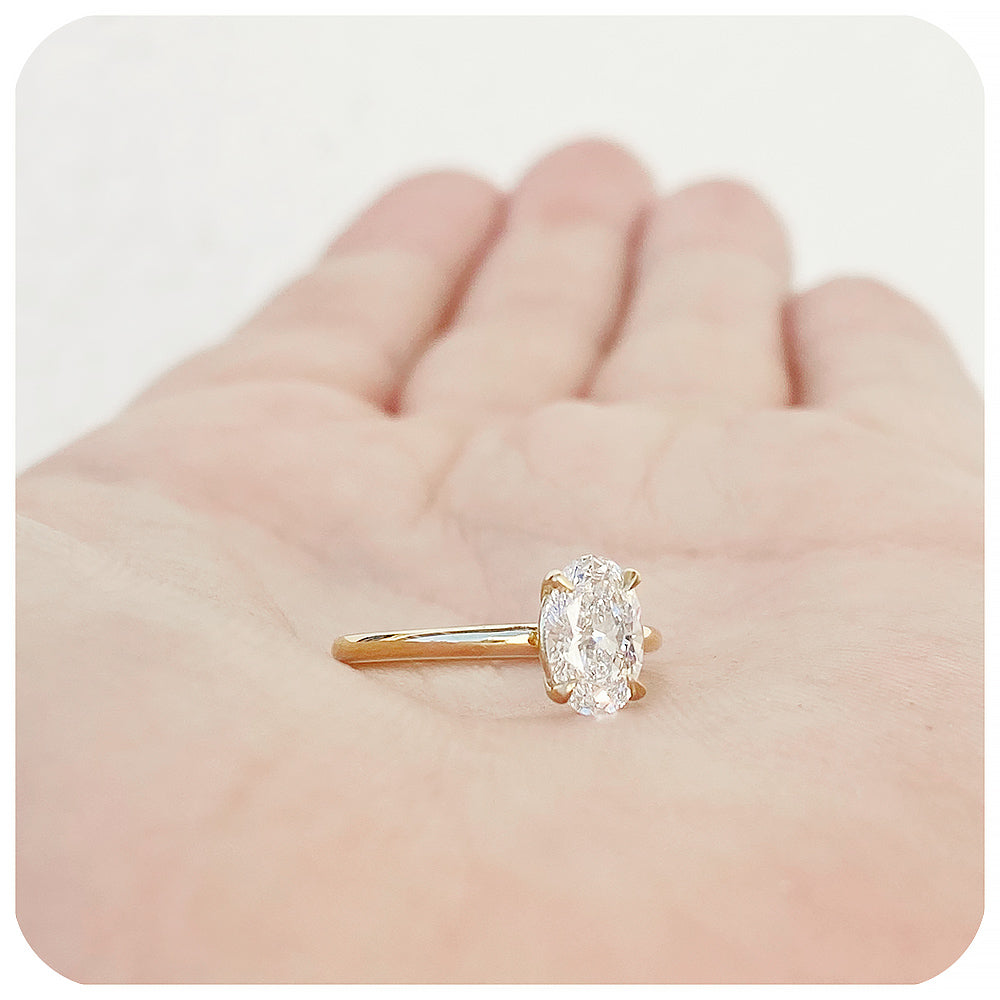 Zoey, Oval cut Diamond Solitaire Engagement Ring