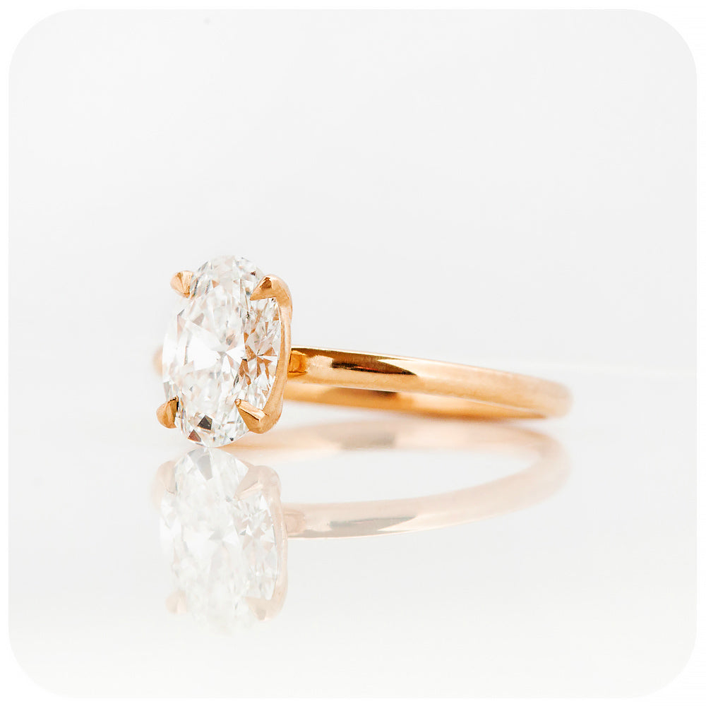 Zoey, Oval cut Diamond Solitaire Engagement Ring
