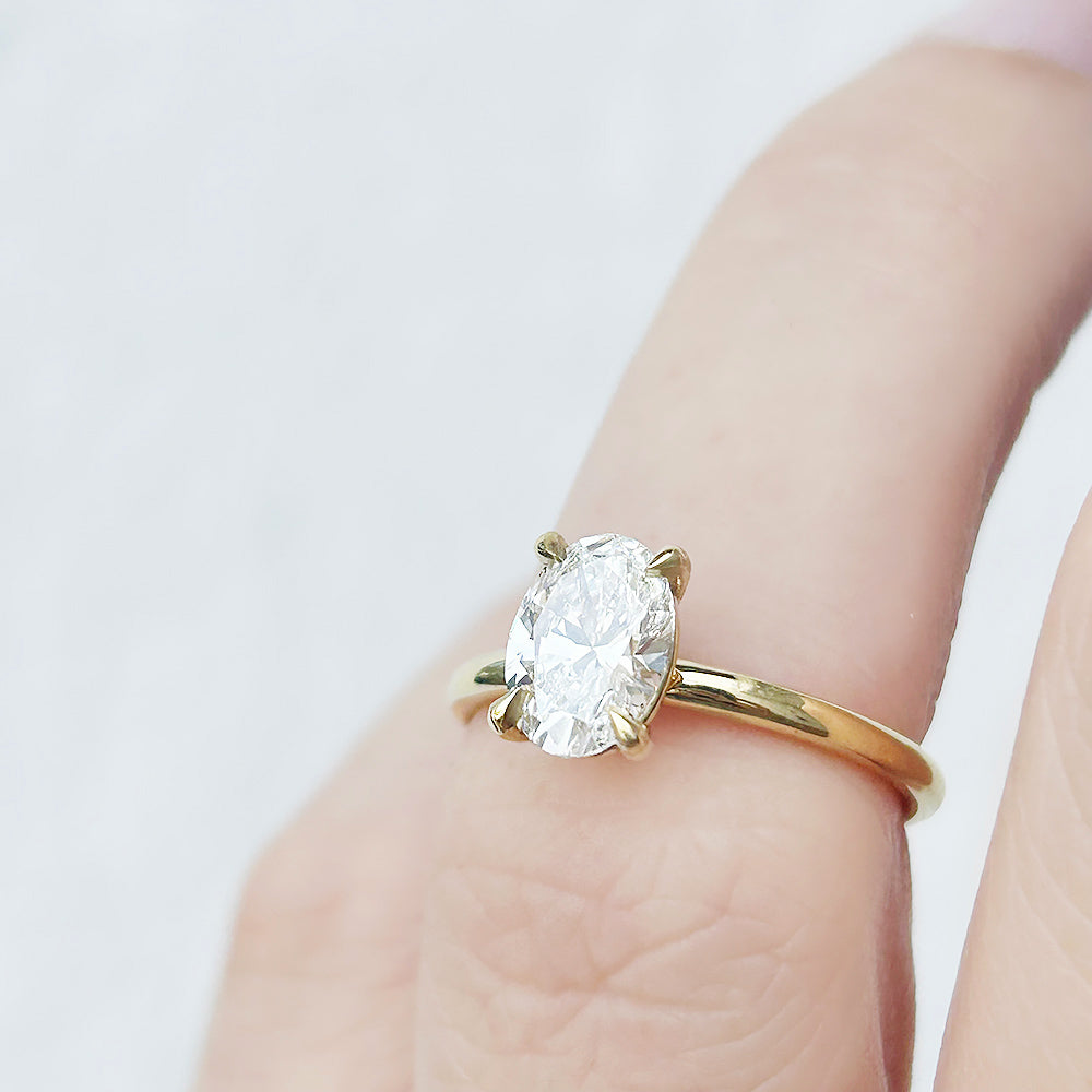 Oval cut Diamond Solitaire Engagement Ring in Yellow Gold - Victoria's Jewellery