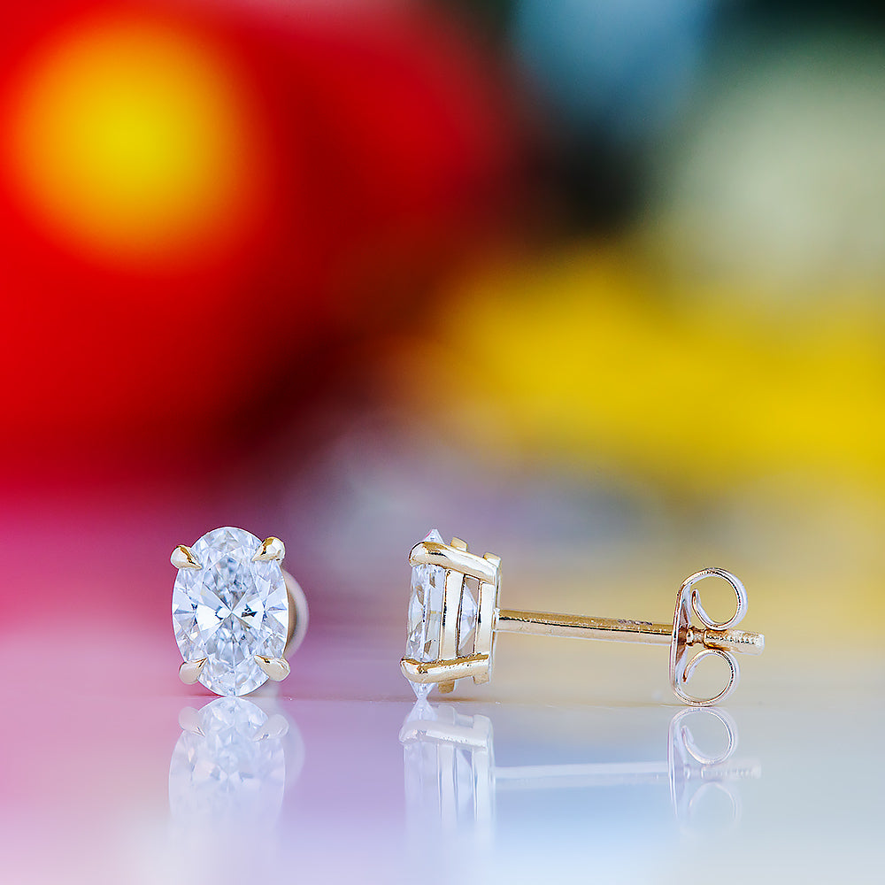 Luna, Lab Grown Diamond Stud Earring - 7x5mm