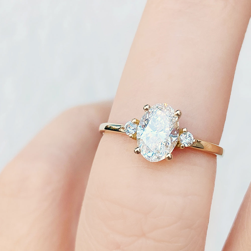 Kelsey, an Oval cut Lab Diamond Ring - 1ct