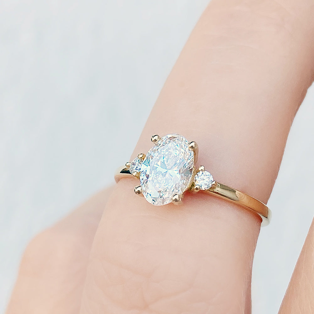 Kelsey, an Oval cut Lab Diamond Ring - 1ct