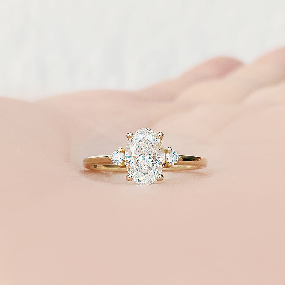 Kelsey, an Oval cut Lab Diamond Ring - 1ct