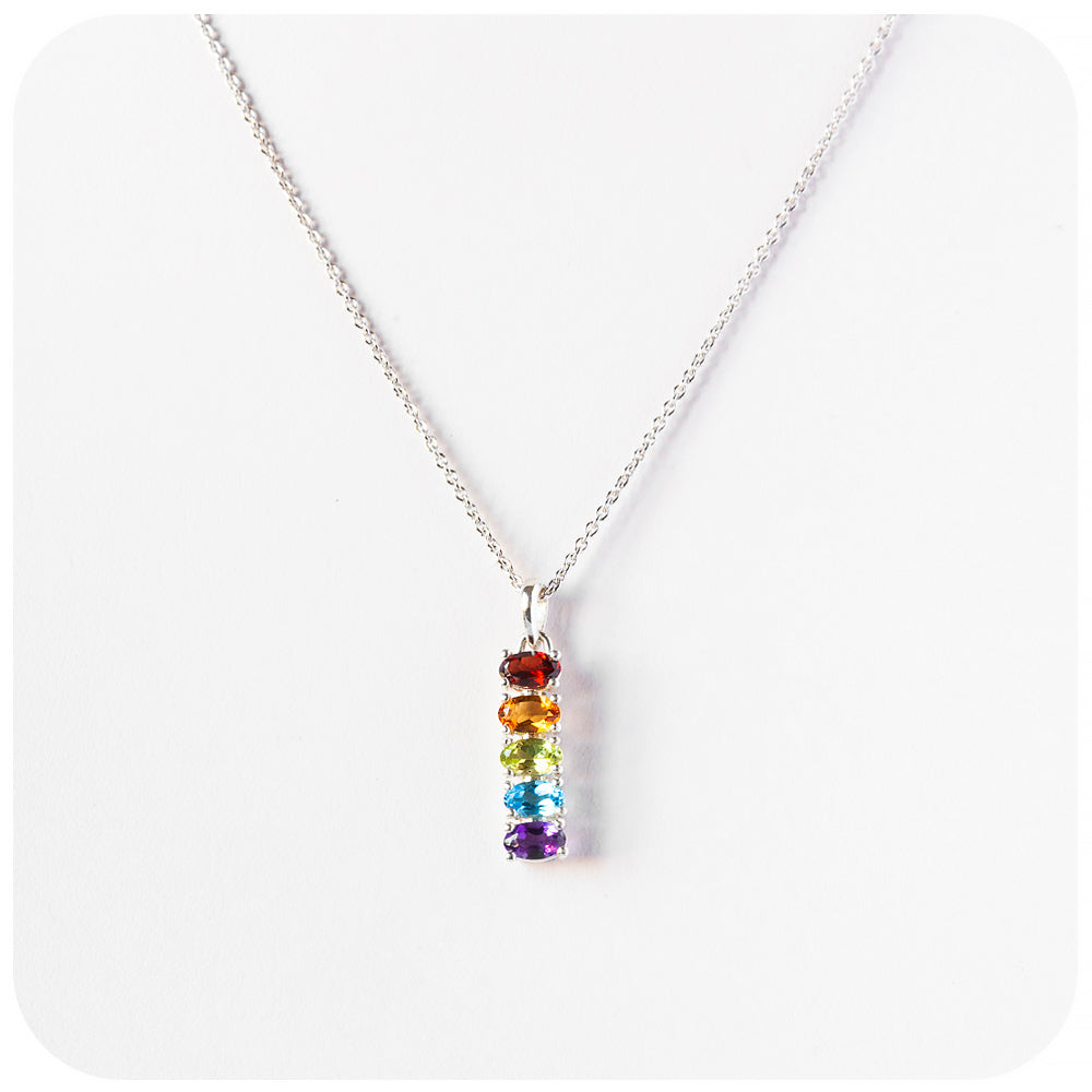 rainbow lgbt pride oval cut pendant