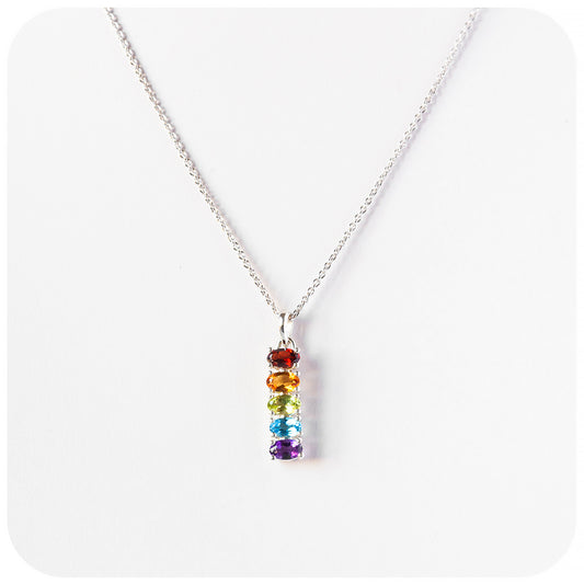 rainbow lgbt pride oval cut pendant