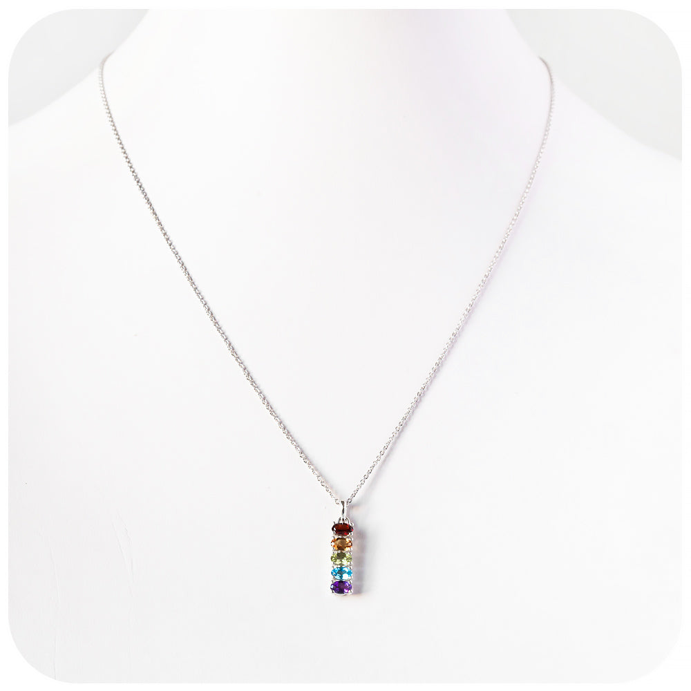 rainbow lgbt pride oval cut pendant