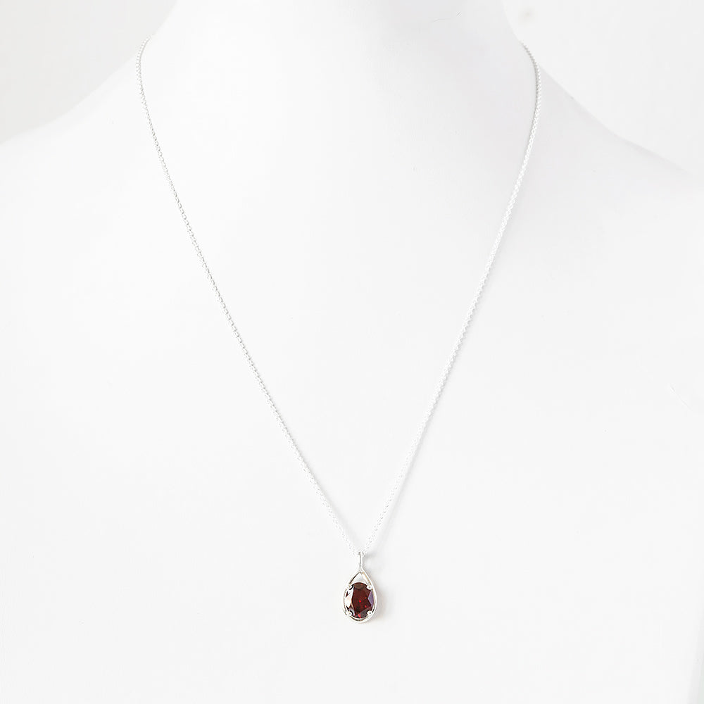 The Infinity Pendant with Garnet - 9x7mm